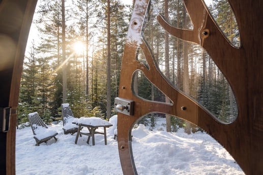 The Pinecrest Oracle: design, the pod melts away into nature