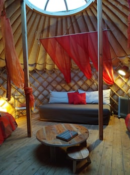 Confortable inside the yurt