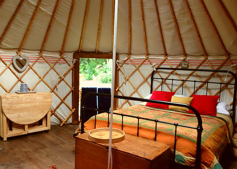 View on the interior of yurt