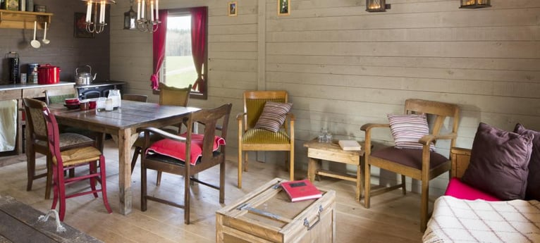 The inside of one of our lodges