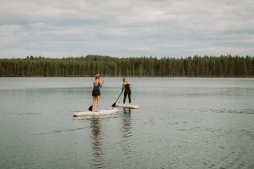 With our supboards on a remote lake